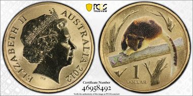 2012 $1 Tree Kangaroo Al-Bronze Colorized MS68