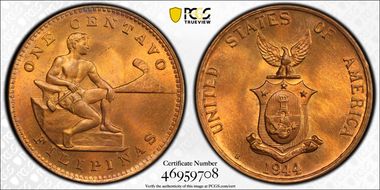 1944-S 1C KM-179 MS65RB