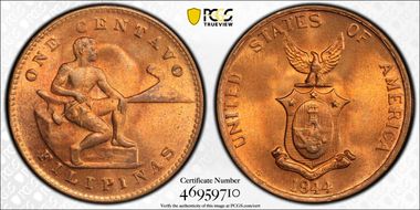 1944-S 1C KM-179 MS65RB