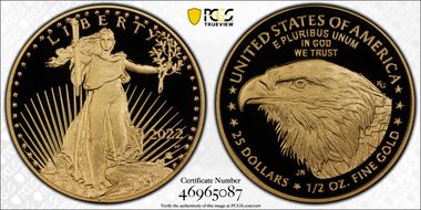 2022-W $25 Gold Eagle PR70DCAM