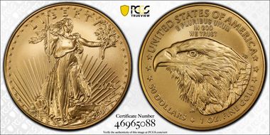 2021-W $50 Burnished Gold Eagle - Type 2 SP70