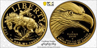 2021-W $100 American Liberty High Relief .9999 Fine PR70DCAM
