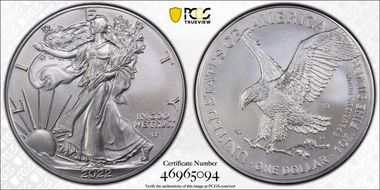 2022-W $1 Burnished Silver Eagle SP70