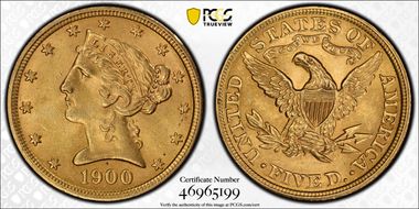 1900 $5 MS63