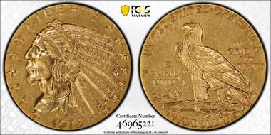 1913 $5 AU55