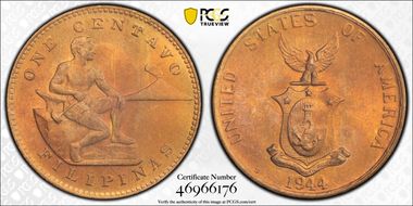 1944-S 1C KM-179 MS65RB