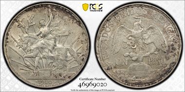 1910 Peso Caballito KM-453  Ag N1