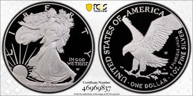 2023-W  $1 Silver Eagle First Strike PR70DCAM