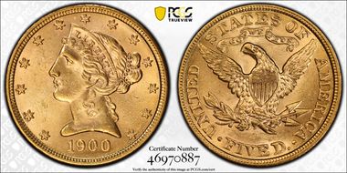 1900 $5 MS63