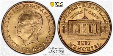 1917 G$1 McKinley MS65