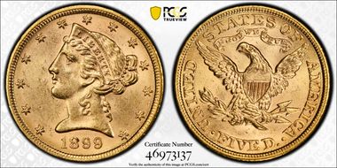 1899 $5 MS62
