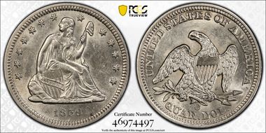 1859-O 25C AU55