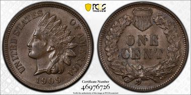 1909 1C Indian MS62BN