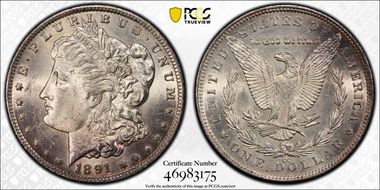 1891-CC $1 VAM 3, Spitting Eagle N1