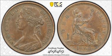 1862 1D S-3954 w/o L.C.WYON Obv AU53BN