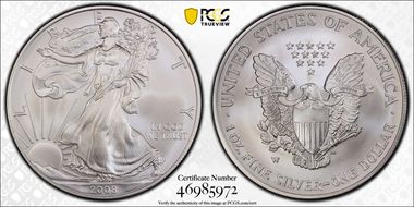 2008-W $1 Burnished Eagle, Rev '07 First Strike SP70