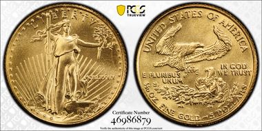 1989 $5 Gold Eagle MS70