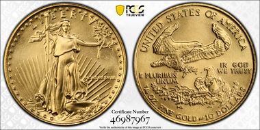 1988 $10 Gold Eagle MS70
