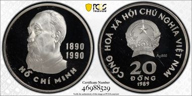 1989 20 Dong Ho Chi Minh Ag PR64DCAM