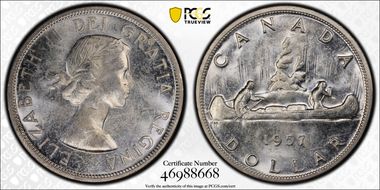 1957 S$1 One Waterline MS63