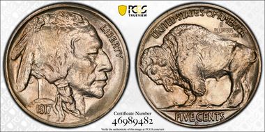 1917-S 5C MS66