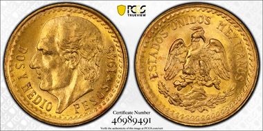 1945 2 1/2 P KM-463  Au MS65