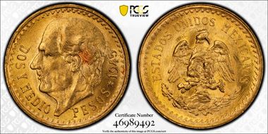 1945 2 1/2 P KM-463  Au MS65