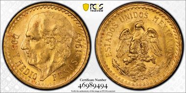 1945 2 1/2 P KM-463  Au MS66