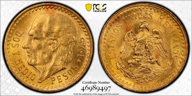 1945 2 1/2 P KM-463  Au MS65