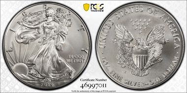 2019-W $1 Burnished Silver Eagle SP68