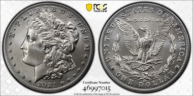 2021-CC Privy $1 Morgan Dollar 100th Anniversary MS70