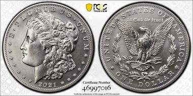 2021-S $1 Morgan Dollar 100th Anniversary MS69
