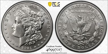 2021-D $1 Morgan Dollar 100th Anniversary MS68