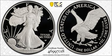 2022-W  $1 Silver Eagle PR70DCAM