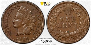 1908-S 1C VF30BN