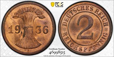 1936-A 2 Rcpfg J-314 MS64RB