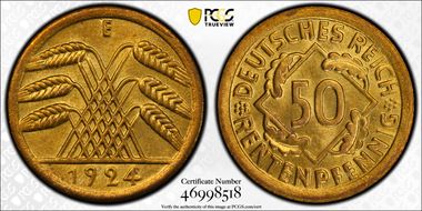 1924-E 50 Rtpfg J-310 MS65