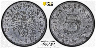 1941-A 5 Pfg J-370 Regular Issue MS62