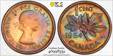 1954 1C Strap MS63RB