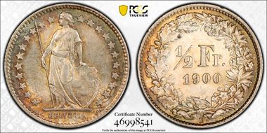 1900 B 1/2 Fr MS63