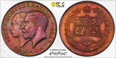 1927 Medal 60th Ann. Confederation Ae BHM-4215 MS63RB
