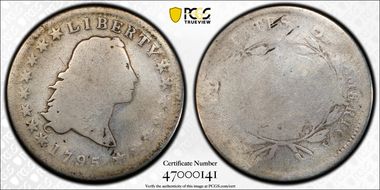 1795 $1 Flowing Hair, 3 Leaves N1