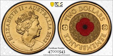 2022-C $2 Remembrance Day Colorized MS68