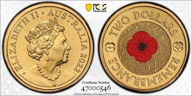 2022-C $2 Remembrance Day Colorized MS67