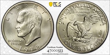 1972-S $1 Silver MS67