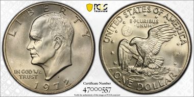 1972-S $1 Silver MS67