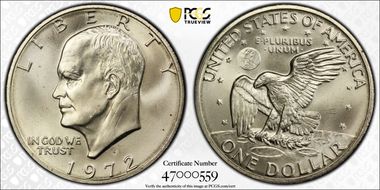 1972-S $1 Silver MS67
