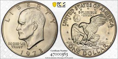 1973-S $1 Silver MS67