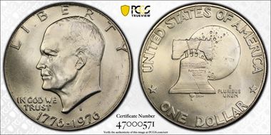 1976-S $1 Silver MS65