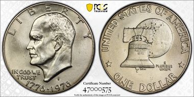 1976-S $1 Silver MS67